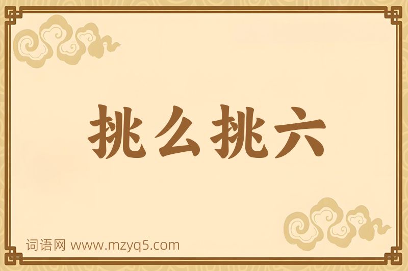 成语挑么挑六图片