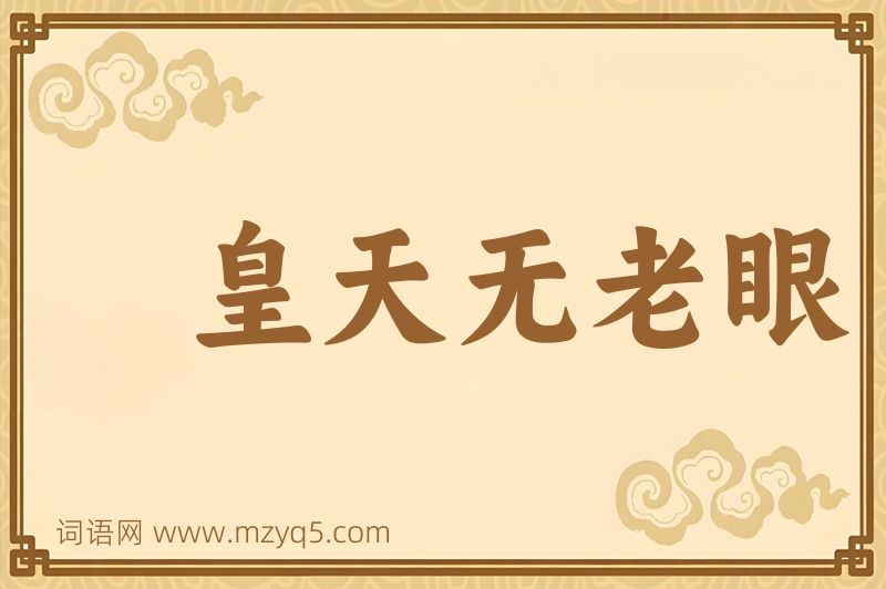 成语皇天无老眼图片