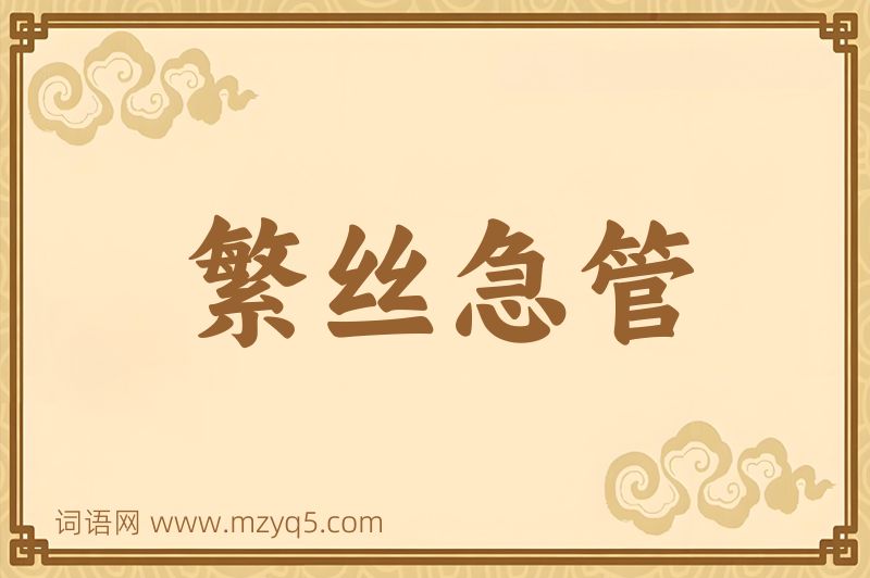 成语繁丝急管图片