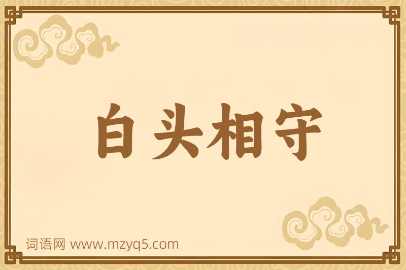 成语白头相守图片