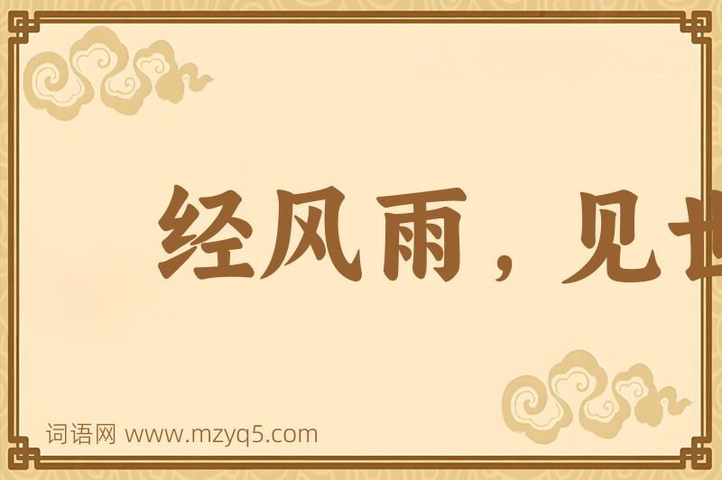 成语经风雨，见世面图片