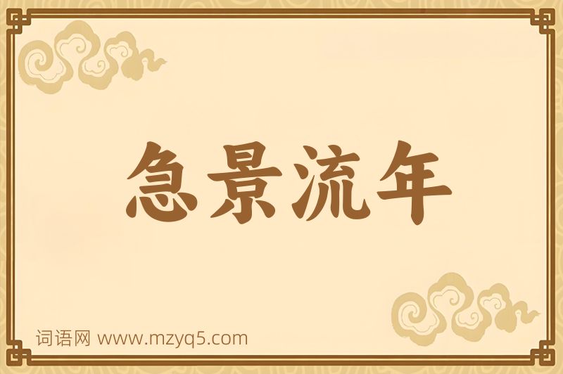成语急景流年图片
