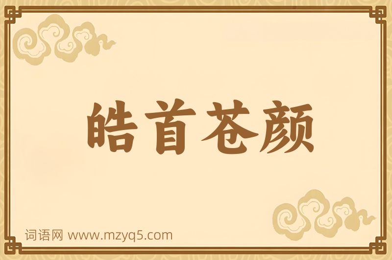 成语皓首苍颜图片