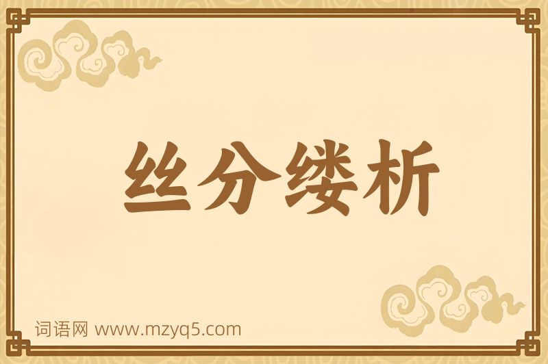 成语丝分缕析图片