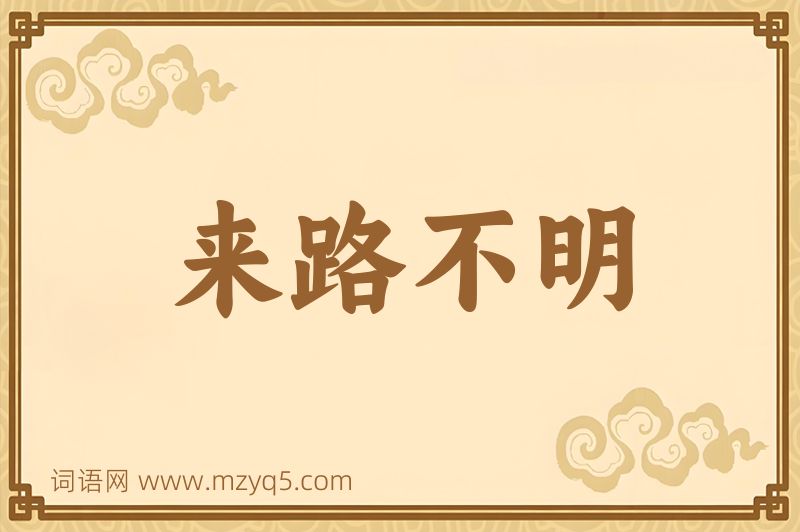 成语来路不明图片
