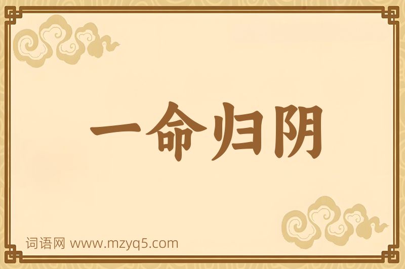 成语一命归阴图片