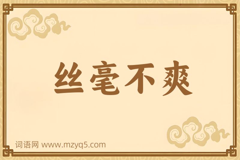 成语丝毫不爽图片