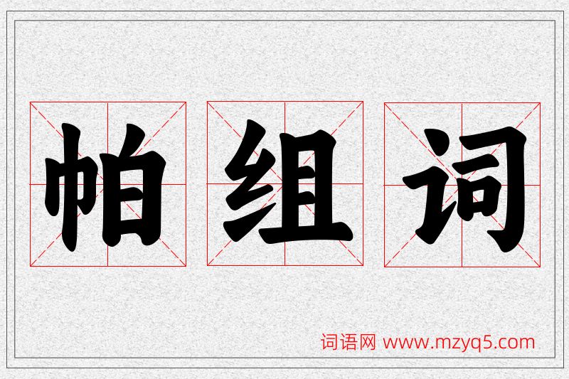 帕字的组词